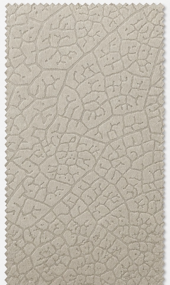 Beige abstract textured jacquard curtain fabric swatch