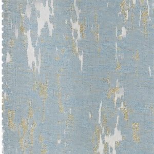 Abstract Jacquard Curtain Fabric with White & Gold Texture