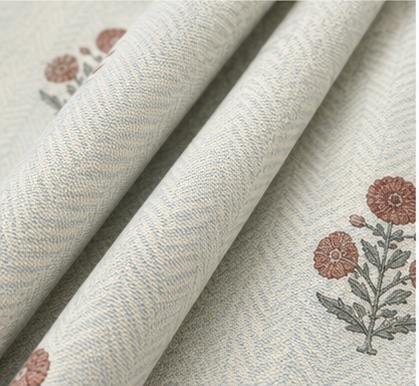 Floral Chevron Curtain Fabric - Image 5