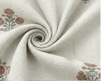 Floral Chevron Curtain Fabric - Image 2