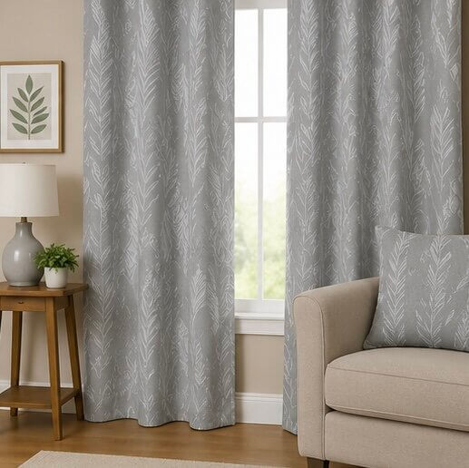 Textured Leaf Motif Curtain Fabric - Image 4